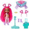 Barbie - Extra Minis Fly, mini bambola viaggiatrice alta 14 cm con look a tema deserto, outfit alla moda rifinito con frange e accessori inclusi, giocattolo per bambini, 3+ anni, HPB19