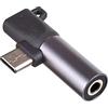 AKYGA Adattatore auricolare AK-AD-62 USB Type C to USB Type C/Jack 3,5 mm per Android Nero