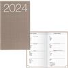 Idena 11031 - Agenda tascabile 2024, Ladytimer Graphic marrone, 87 x 153 mm, 128 pagine, agenda settimanale con copertina flessibile