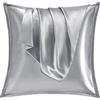 Vielit - Set di 2 federe per cuscino in raso, 80x80 cm, colore grigio, morbide e più facili da lavare delle federe in seta, adatte per capelli e pelle