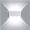 HAWEE Moderno Lampada da Parete LED Applique da Parete Impermeabile Alluminio Lampada da Muro Interno Esterno per Bagno, Portico, Camera da Letto, Corridoio, Soggiorno, Scale, 6W Bianco