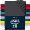 Flowen Lenzuola con Angoli 140x200 cm Grigio Scuro in Microfibra di Poliestere per Letto a Una Piazza e Mezza con Materasso fino a 30cm Tessuto Anti-Acaro e Ipoallergenico Lavabile in Lavatrice