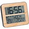 TFA Dostmann Timeline Max 60.4512 - Orologio da parete radiocontrollato digitale con giorno della settimana e funzione sveglia, L 258 x L 30 (120) x H 212 mm (effetto legno)