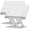 TUKA-i-AKUT 2pz Leggio in Alluminio Acrilico per Libri, Regolabile Altezza e Angolazione, Ergonomico Pieghevole Supporto per Lettura, Libri Ricette, Libri Cucina, e-Reader Tablet Laptop, TKD8061-2X