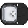 Alveus 1123811 WAVE UP 10 Lavello cucina incasso in vetro con gocciolatoio, Nero