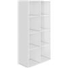 vidaXL Libreria/Credenza Scaffali Versatile Decorativa Mobiletto Arredo Casa Mensole a Giorno Espositore Bianco Lucido 66x30x130 cm in Truciolato