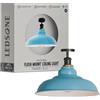 LEDSone Lampada da soffitto industriale vintage a semi-incasso a LED, lampada da incasso a soffitto a forma di ciotola in metallo, paralume blu scuro, decorazione per interni del soggiorno, base E27