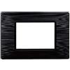 ETTROIT Placca compatibile Vimar Plana 3 moduli plastica colore nero satinato Ettroit EV85314