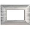 ETTROIT Placca compatibile Vimar Plana 3 moduli plastica colore argento satinato Ettroit EV85315