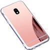 Surakey Cover Compatibile con Samsung Galaxy J5 2017, Effetto Specchio Custodia in Silicone Brillante Colore di Placcatura Lusso Mirror Case TPU Bumper Ultra Sottile Protettiva Cover,Oro Rosa