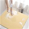 HITSLAM Tappetino Doccia Antiscivolo, 60x60cm Tappetino Vasca Antiscivolo da Bagno con scarico, Morbido PVC Luffa Tappetino Bagno, Asciugatura rapida, Beige