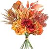 Weldomcor - Fiori artificiali, fiori di ortensia, decorazione per la camera, adatti per matrimoni, colore rosso autunnale