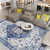 Vamcheer Tappeto Salotto 160x230 - Lavabile in Lavatrice, Pelo Corto Vintage per Soggiorno, Sala e Camera da Letto, Blu