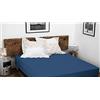 Home Linge Passion Lenzuolo con angoli, 100% cotone, 57 fili/cm², dimensioni 90 x 190 cm, blu - berretto 30 cm, trama fitta, morbido, traspirante, lavabile