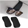MIHUTU 2 Pezzi Porta Occhiali Auto, Universale Supporto Occhiali da Sole in Pelle, Supporto Magnetico per Occhiali da Visiera dell'auto, Clip per Biglietti da Visita Supporto per Occhiali Sole da Auto, Nero