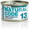 Natural Code acqua di cottura 85 gr - 13 - Tonno e Formaggio Cibo umido per gatti