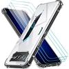 iVoler Cover per ASUS ROG Phone 6, Antiurto Custodia con Paraurti in TPU Morbido e 3 Pezzi Pellicola Vetro Temperato, Ultra Sottile Trasparente Silicone Protettiva Case