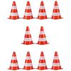 Relaxdays Coni Segnaletici, Set da 10, Impilabili, Stradali, Marcatori, Sacchetto Contenitore, 22 cm, Arancioni Bianchi