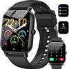 Nerunsa Smartwatch Uomo Donna con Effettua o Risposta Chiamate,1.85 Orologio Digitale Monitor del SpO2/ Sonno, 24H Cardiofrequenzimetro, Impermeabile IP68 Orologi Sportivo, Smart Watch Contapassi Android iOS