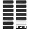 QWORK® 12 Pezzi Badge Portanome Magnetico, Porta Badge Magnetico con 3 Potenti Magneti e Nastro Adesivo 3M per Nome Identificazioni e Badge (45 * 13mm, Nero)