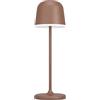Eglo LED lampada da tavolo per esterni Mannera, lampada da tavolo touch dimmerabile, senza fili con porta USB, in metallo marrone color ruggine e plastica bianca, luce bianca calda, IP54