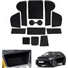 GAFAT Compatibile con VW Taigo/Nivus 2021-2024 2025 Tappetini Antiscivolo in Gomma, Taigo 2023 Tappetini per Console Centrale, Scatola Portaoggetti, Cuciture Porte, Accessori Taigo (Nero)