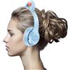 D/A Cuffie wireless On-Ear Gym | Cat Ear Cordless Over Ear Cuffie con microfono integrato - Simpatiche cuffie over-ear senza fili con effetto luce LED