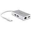 Startech.com Docking station StarTech Adattatore video esterno USB-C HDMI RJ-45 bianco/argento [DKT30CHPDW]