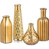 Hewory Vasi in Vetro Dorato per Fiori: Set di 4 Vasi Posy Gemma d'Oro per Decorazioni per la Tavola di Ricevimento di Nozze Decorazioni per la Casa 22/19,5/16/12,5 cm