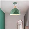 Chao Zan Lampada da soffitto a led Metallo Lampadario Lampada a Sospensione in legno Moderno E27 Plafoniera stile nordico Illuminazione a Soffitto paralume grigio verde corridoio camera da letto cucina (verde)