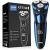 CITHOT Rasoio Elettrico Barba Con 3D Testine Rotanti IPX7 Impermeabile Uomo Con Display LCD Rasatura a Secco o con Schiuma Precisione Senza Fili (Blu)