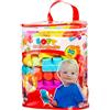M MOLTO Confezione delle costruzioni morbide Molto 30 pezzi senza BPA, compatibile con la nostra linea Molto Blocks e realizzata con materiali sicuri e creati per bambini da 1 anno.