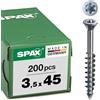 SPAX-M, Viti a testa piatta T-STAR plus, per MDF, testa piccola, parzialmente filettate, zincate tramite galvanizzazione A2J - 0441010350453, 0441010350453