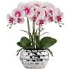 Briful 44 cm orchidea artificiale Phalaenopsis fiori artificiali come vera orchidea decorativa bonsai disposizione in vaso in ceramica per tavolo soggiorno decorazione