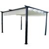 Amicasa Gazebo da Giardino Pergola in Alluminio 4x3 Copertura Ecrù colore Nero Opaco - G199