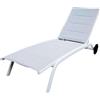 Amicasa Lettino Prendisole Mare Professionale Pieghevole Spiaggia Giardino 194x71h83 cm in Alluminio con Ruote colore Bianco - 839197