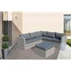 VivaGarden Set da Giardino Divano da Esterno Angolare con Cuscini e Pouf Armonioso in Alluminio 136x72x64 cm colore Grigio - WI806880-GREY