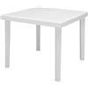 KETER Tavolo da Giardino Quadrato 95x95 cm in Resina colore Bianco - QUARTET