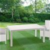 KETER Tavolo da Giardino Rettangolare in Resina effetto Rattan 160x94x74h cm colore Bianco - Melody 160CM Bianco