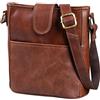 LEABAGS Borsa a mano da donna | Borsa a tracolla in vera pelle di alta qualità | Borsa a spalla | Borsa per lavoro, università, scuola e tempo libero | Taglia M (24 x 23 x 6 cm) | Vintage Cognac
