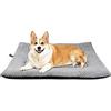 Onarway Tappetino per cani medio: lavabile, soffice, cuscino per cani per gatti e cuccioli, M 76 x 54 cm, materasso per gabbia per cani Sherpa per animali domestici di taglia media, grigio