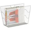 Relaxdays Portariviste mesh cesto portadepliant da terra metallo portagiornali HLP HBT 27 x 39 x 17 cm, argento