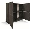 Credenza FAVIGNANA in legno, finitura in acciaio ossidato, piano effetto marmo statuario, 136×50 cm