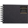 Clairefontaine 34259C - Taccuino Goldline 64 fogli a spirale (formato orizzontale) 10.5x14.8 cm carta bianca 140 g, copertina rigida nera