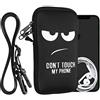 kwmobile Custodia in Neoprene con Zip per Smartphone - Portacellulare a Tracolla - Porta Cellulare da Collo Universale - Cover Borsa Telefono Don't touch my phone