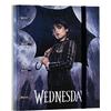 Grupo Erik: Raccoglitore A4 Mercoledì Addams, Raccoglitore a 4 anelli con elastico e copertina rigida in cartone, 32 x 27,5 cm, Cartella Portadocumenti A4, mercoledì addams gadget