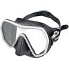 SEAC Ajna, Maschera da Immersioni Subacquee Frameless con Ampia visuale, Facciale 100% Silicone, Nero/Bianco