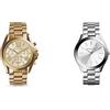 Michael Kors Orologio Bradshaw Donna, movimento cronografo, cassa in acciaio inossidabile dorata da 43 mm MK5605 & Orologio Slim Runway da donna, cassa in acciaio inossidabile silver da 42 mm MK3178