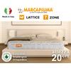 Marcapiuma MATERASSO SINGOLO SEVENLIFE 20 cm 90X200 100% LATTICE 7 ZONE ITALY Marcapiuma
