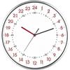 TFA Dostmann Orologio da parete analogico con display 24 ore, 60.3069.02, con timer rosso e minuti nero, telaio in alluminio, copertura in vetro, bianco